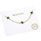 Gold Dipped Triple Quatrefoil Link Bracelet