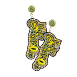 Holy Guacamole Message Beaded Dangle Earrings