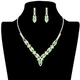 Marquise Stone Accented Rhinestone Necklace