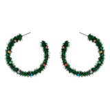 Christmas Tinsel Hoop Earrings