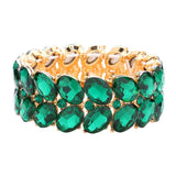 Oval Stone Cluster Stretch Evening Bracelet