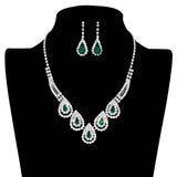 Teardrop Accented Rhinestone Necklace