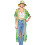 Two Tone Lurex Kimono Poncho