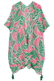 Abstract Leaves Pattern Tassel Kimono