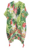 Floral Pattern Print Tassel Kimono