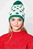 Polka Dot Christmas Holiday Theme Pom Beanie