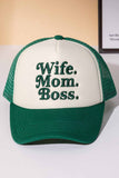 WIFE MOM BOSS Letter Foam with Mesh Back Trucker Cap