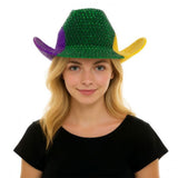 Bling Studded Mardi Gras Cowboy Fedora Hat