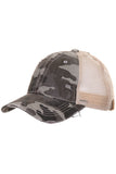 C.C Camouflage Vintage Style Pony Cap