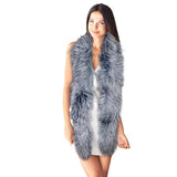 Long Faux Furry Layover Scarf