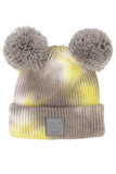 C.C Tie Dye Baby Beanie C.C Rubber Patch Double Yarn Pom