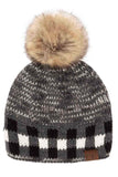 C.C Heather Chuck Beanie with Check Pattern Band