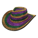 Rhinestone Studded Mardi Gras Fedora Hat