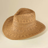 Lightweight Breathable Decorative Pattern Raffia Woven Summer Fedora Sun Hat