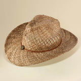 Boho Western Charm Accent Band Breathable Woven Cowboy Fedora Sun Hat