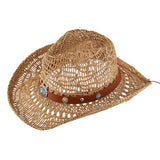 Boho Decorative Band Accent Breathable Woven WEstern Cowboy Summer Fedora Sun Hat