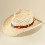 Boho Decorative Band Accent Western Woven Cowboy Summer Fedora Hat