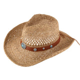 Boho Decorative Band Accent Western Woven Cowboy Summer Fedora Hat