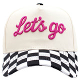 Checkered LETS GO Embroidered Baseball Cap