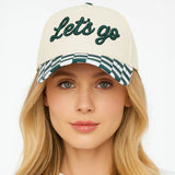 Checkered LETS GO Embroidered Baseball Cap