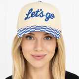Checkered LETS GO Embroidered Baseball Cap
