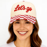 Checkered LETS GO Embroidered Baseball Cap
