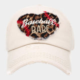 Baseball Babe Leopard Patterned Heart Vintage Baseball Cap
