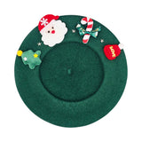 Christmas Decoration Fuzzy Beret Hat