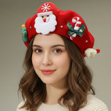 Christmas Decoration Fuzzy Beret Hat