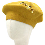 Decorative Sequin Rhinestone Embellished Winter Beret Hat