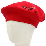 Decorative Sequin Rhinestone Embellished Winter Beret Hat