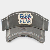 Faith Fear Vintage Visor Hat