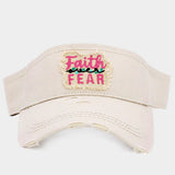 Faith Fear Vintage Visor Hat