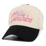 HELLO SUNSHINE Message Embroidered Corduroy Baseball Cap
