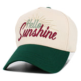 HELLO SUNSHINE Message Embroidered Corduroy Baseball Cap
