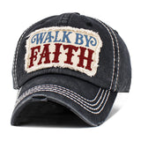 WALK BY FAITH Message Patch Vintage Baseball Cap
