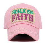 WALK BY FAITH Message Patch Vintage Baseball Cap