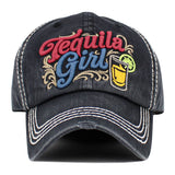 TEQUILA GIRL Embroidered Vintage Baseball Cap