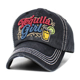 TEQUILA GIRL Embroidered Vintage Baseball Cap
