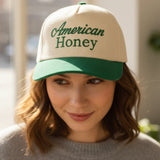 AMERICAB HONEY Message Embroidered Five Panel Canvas Snapback Baseball Cap