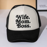 WIFE MOM BOSS Message Embroidered Trucker Hat