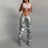 Lunar Flux Metallic Stacked Pants - AfterAmour