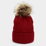 Soft Knit Faux Pom Pom Beanie Hat