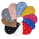 Women's Pearl Jewel Embellished Fleece Lining Knit Beanie Hat