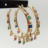Gold Filled Charm Hoop Earrings