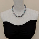 Silver Clasped Black Pearl Choker - AfterAmour