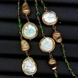 Green Coin Pearl Necklace