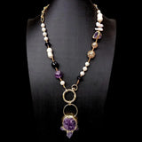 Raw Amethyst Pendant Necklace