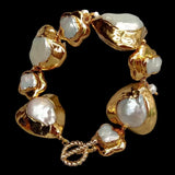 Baroque Pearl Gold Statement Necklace