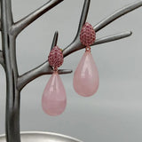 Rose Quartz Teardrop Earrings